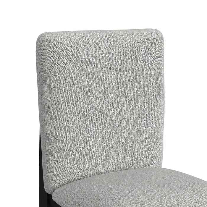 Portland Square Back Counter Stool with Grey Fabric in Black (2 Per Carton)