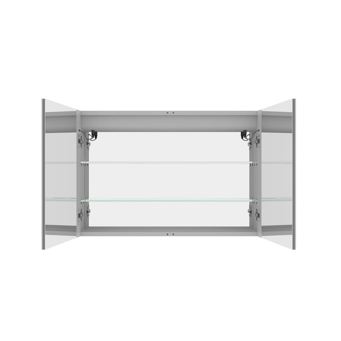 LED Medicine Cabinet With Mirror, Double Door With Defogger, Dimmer, Surface Mount