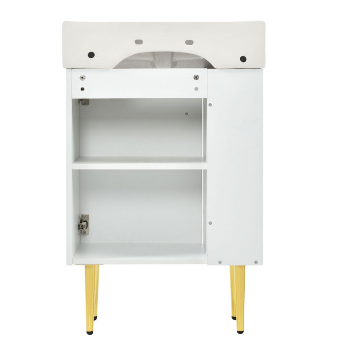Bathroom Vanity, Combo Cabinet, Bathroom Storage Cabinet, Single Ceramic Sink