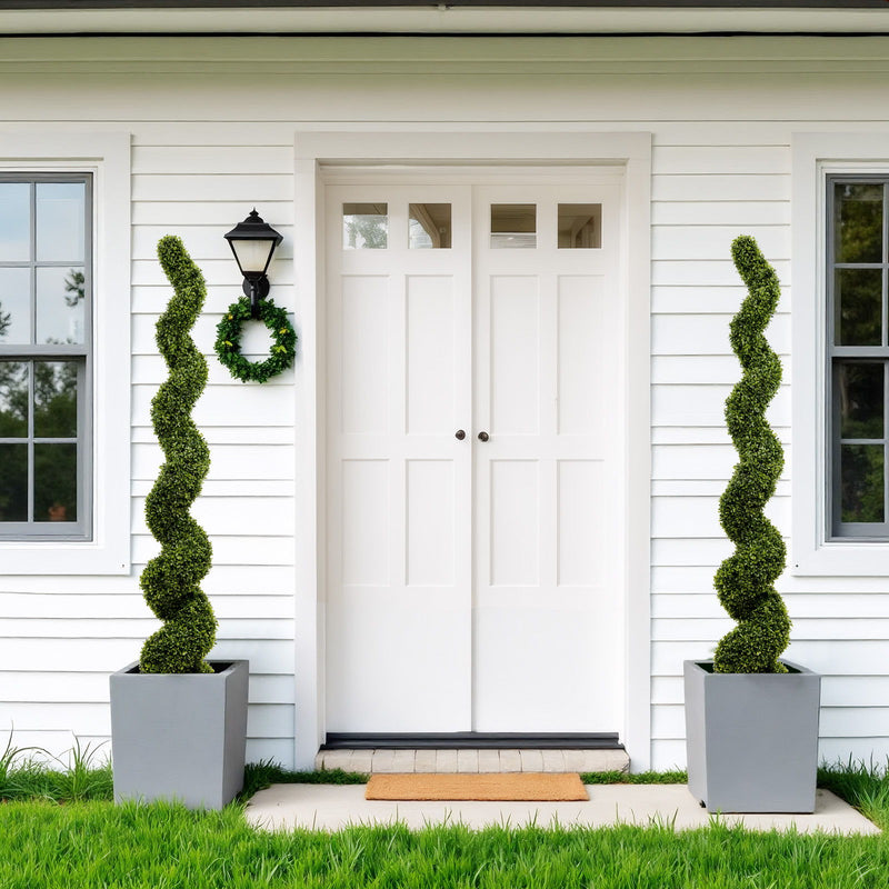Artificial Outdoor UV Resistant Plastic Boxwood Topiary Spiral Tree