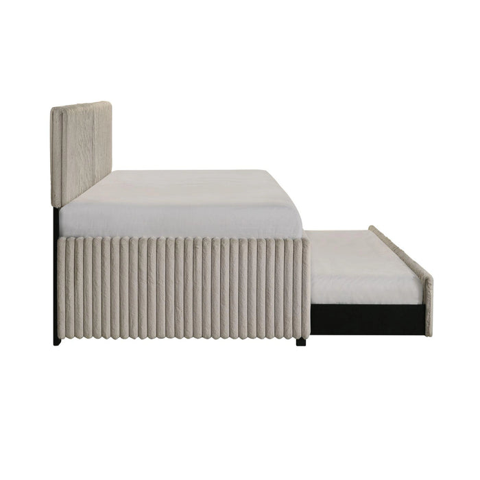 Arden Twin Daybed with Trundle in Corduroy Beige
