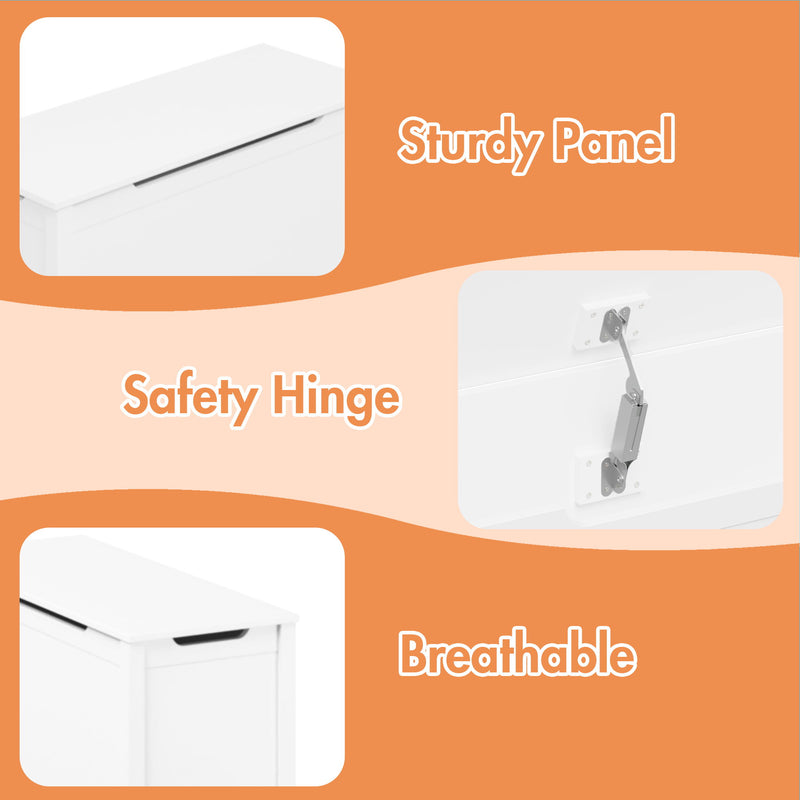 Toy Box Storage With Safety Hinged Lid