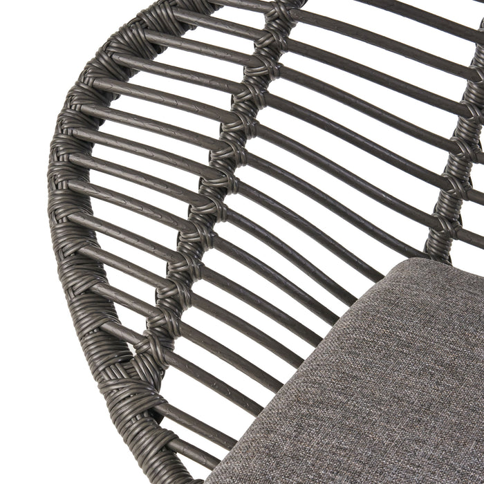 Cordella - Outdoor Woven Wicker Chairs With Cushions, (Set of 2)