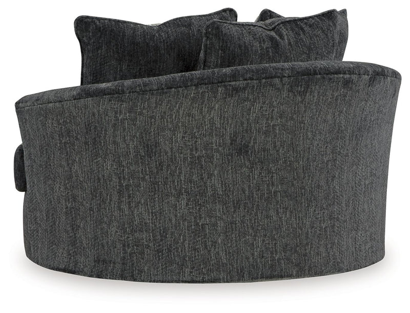 Biddeford - Oversized Swivel Accent Chair - Shadow