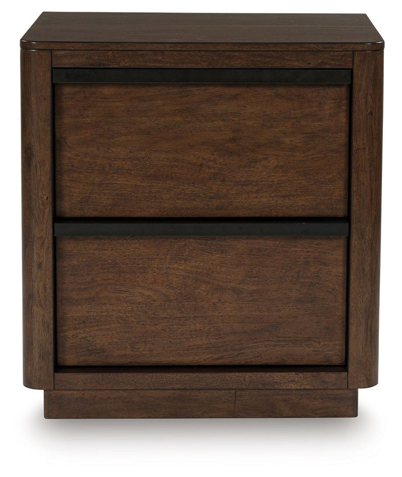 Dilenno - Two Drawer Night Stand - Dark Brown