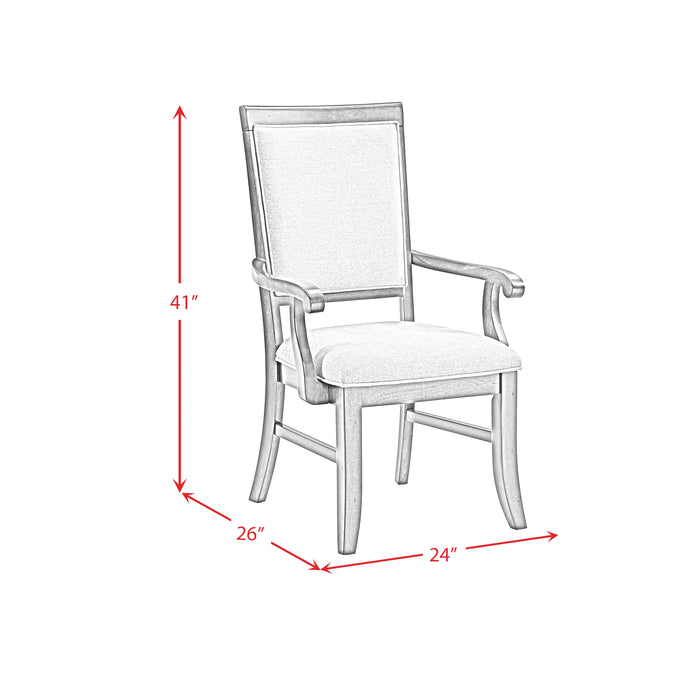 Phillipe Dining Arm Chair with Grey Fabric in Cherry (2 Per Carton)