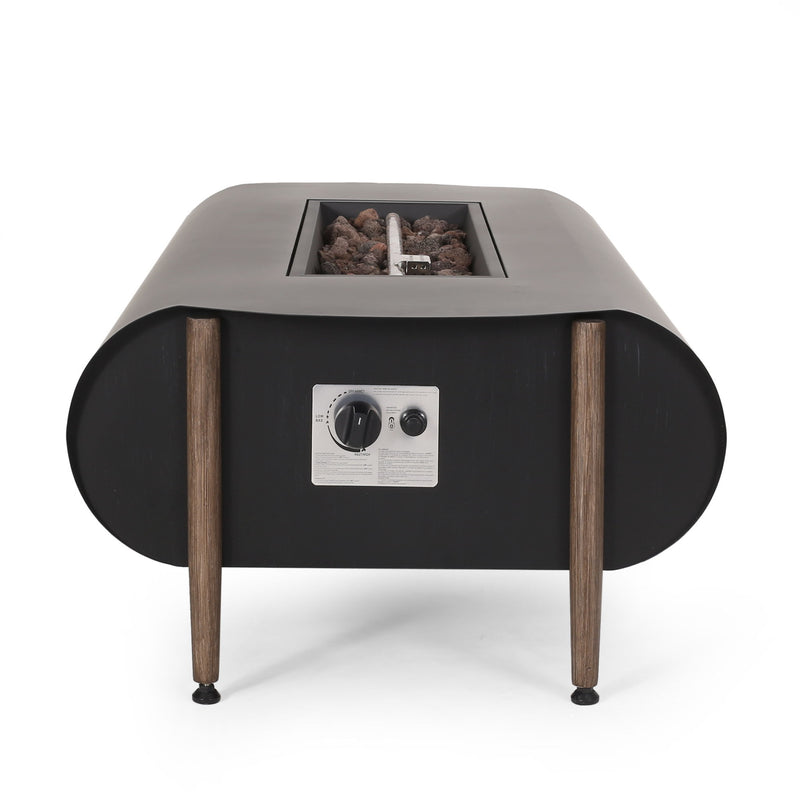 Vernon - Rectangle Fire Pit 50, 000 Btu - Dark Gray