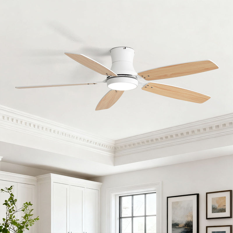 42" Ceiling Fan With Light, Tri Color Dimmable, DC Motor, 5 Blades