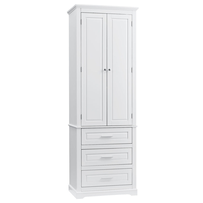 Tall Storage Cabinet With 3 Drawers For Bathroom