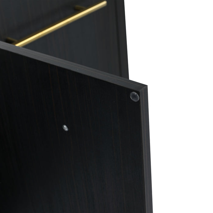 Modern Wall Mounted Bathroom Vanity With Thick Edge Resin Sink And Storage Rack