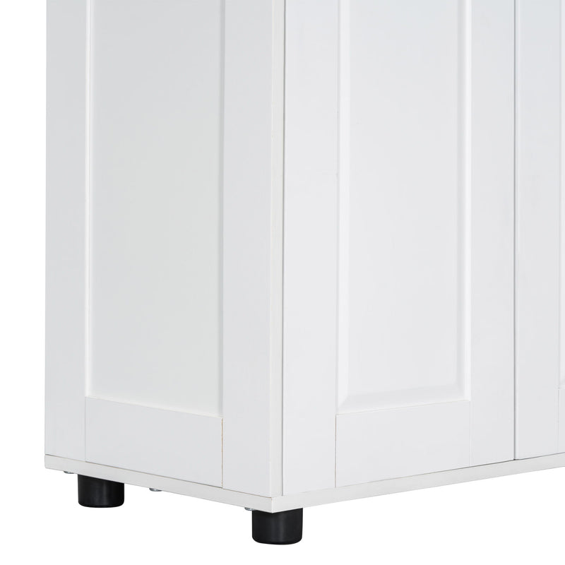 Storage Cabinet With Adjustable Shelves, 2 Doors, Rectangle Design For Bathroom