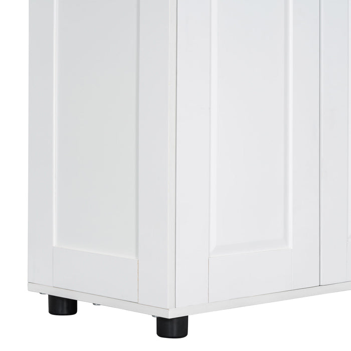 Storage Cabinet With Adjustable Shelves, 2 Doors, Rectangle Design For Bathroom