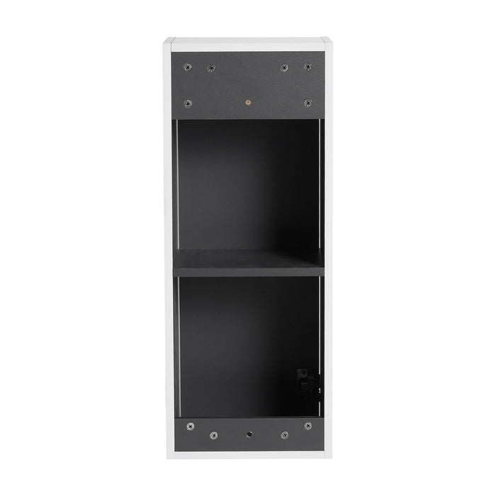 Wall Mounted Bathroom Vanity With Resin Sink And 2 Side Cabinet, 3 Soft Close Drawer - Brown Ebony