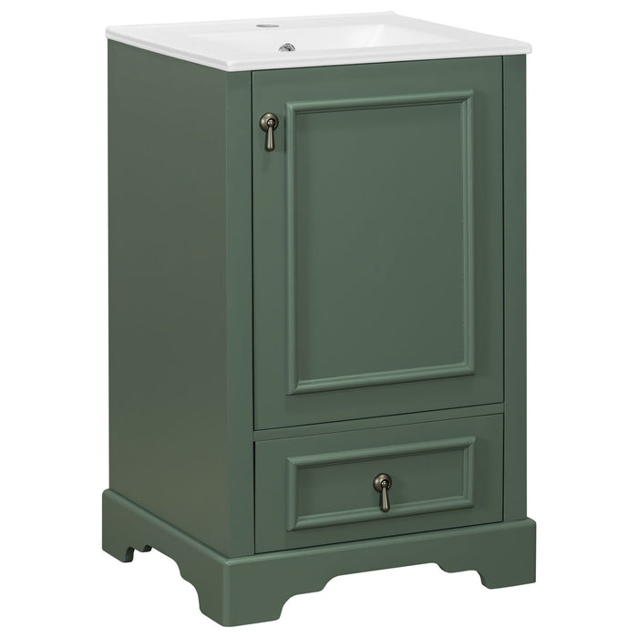 Bathroom Vanity With Sink, Soft Close Door, Adjustable U-Shaped Shelf
