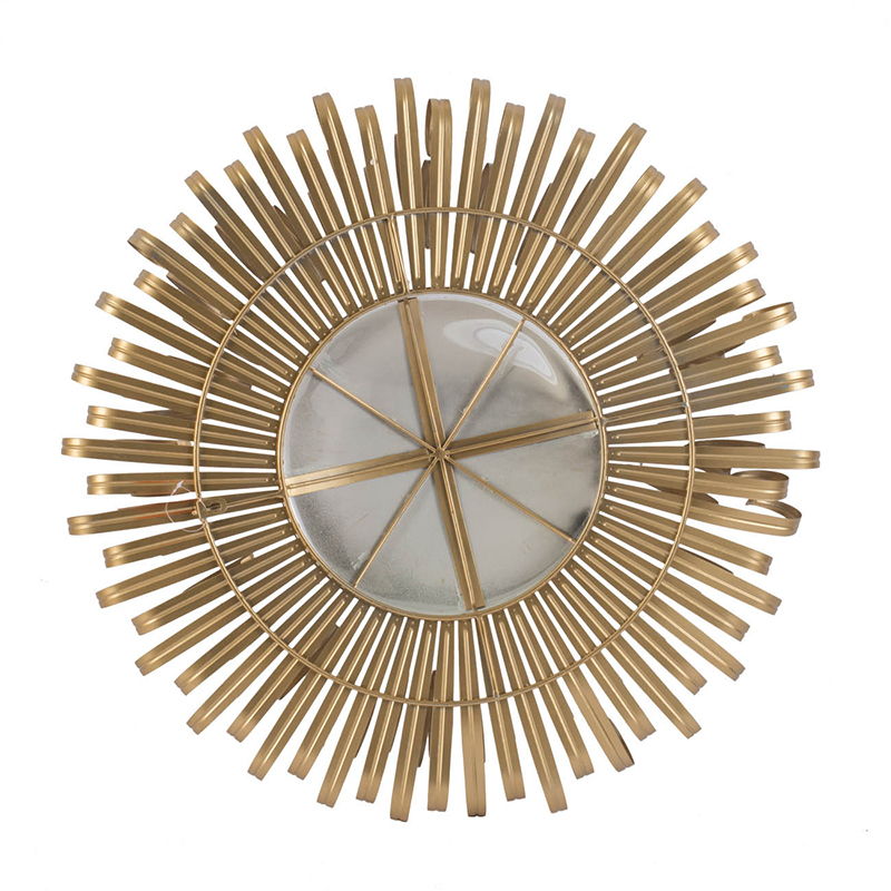 Sunburst Design Wall Mirror Decorative en For Entryway, Modern Living Room - Gold
