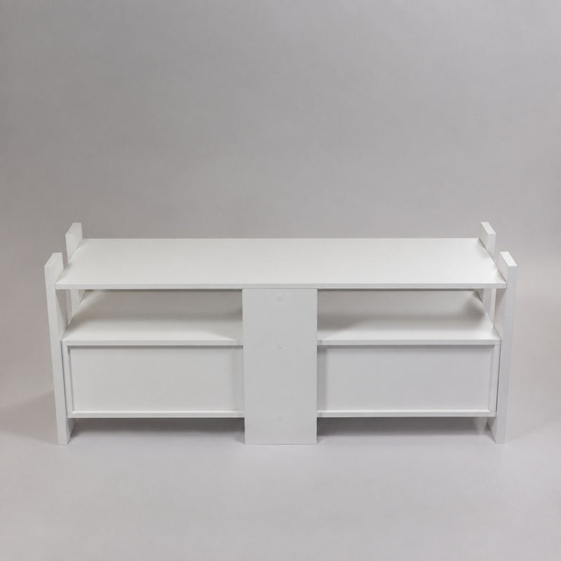 TV Stand For TVs Up To 55" With Open Shelves And 2 Drawers - White