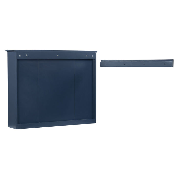 Bathroom Vanity With Mirror Cabinet, Single Sink With 2 Soft Closing Doors And 4 Drawers