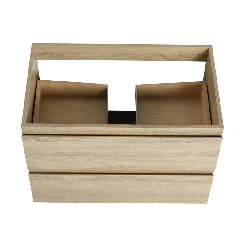 Wall Mounted Bathroom Vanity & Sink, 2 Soft Close Drawers