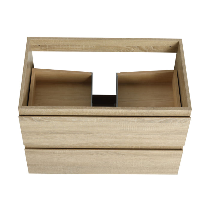 Wall Mounted Bathroom Vanity & Sink, 2 Soft Close Drawers