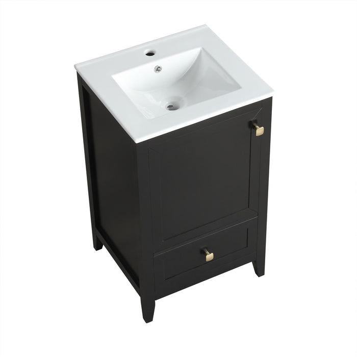 Bathroom Vanity With Sink, Soft Closing Cabinet Door, Storage Rack And Drawer