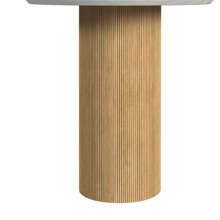 Sylvie Occasional Table Set with White Faux Marble Top and Base