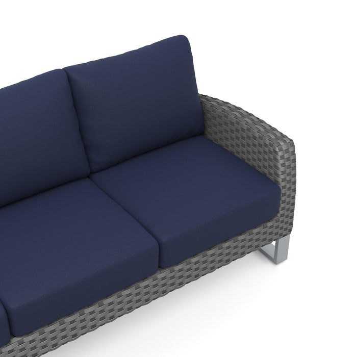 Fiji - 2 Piece Outdoor Set (Sofa & Slat Top Coffee Table Set) - Blue