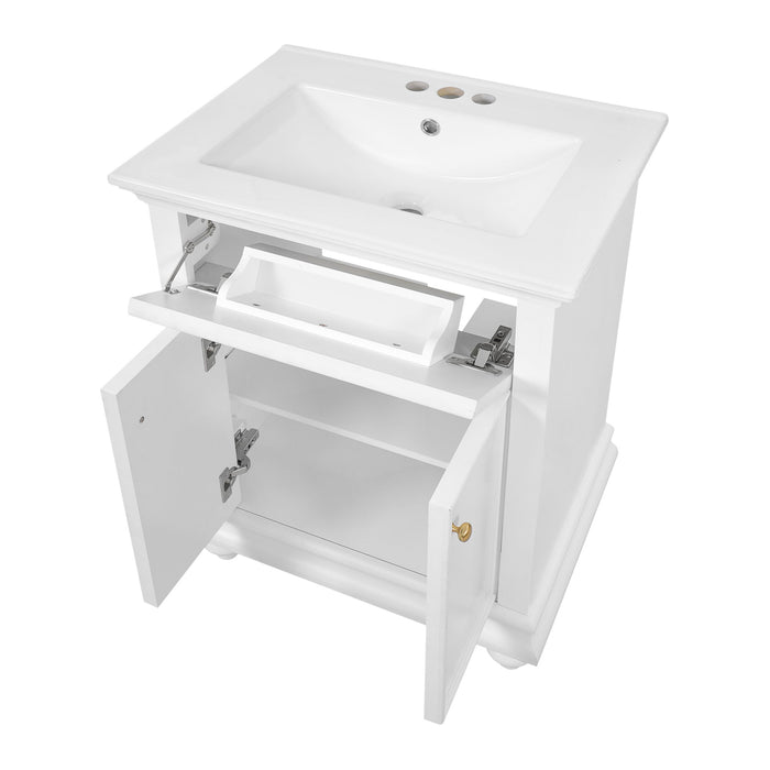 Modern Bathroom Vanity With Tip-Out Drawer And Soft-Close Hinges