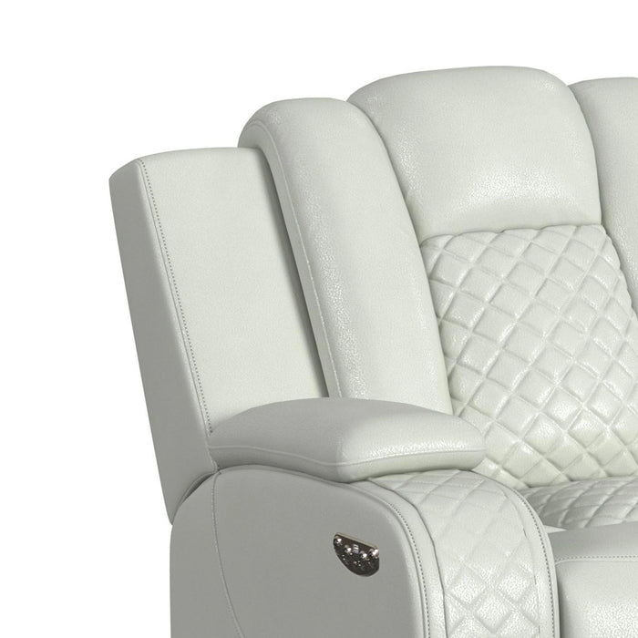 Carlo Power Motion Loveseat with Power Headrest, Console and LED