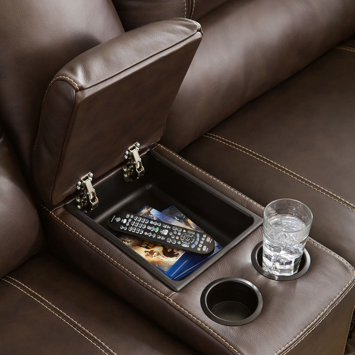 Dunleith - 9-Piece Power Reclining Sectional - Chocolate