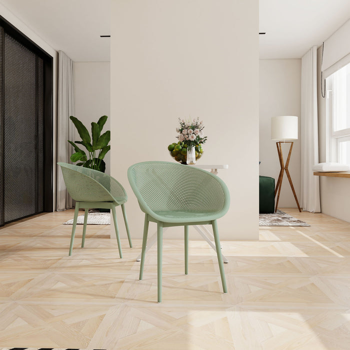 2 Piece Durable Single Chair With Hollow Out Design