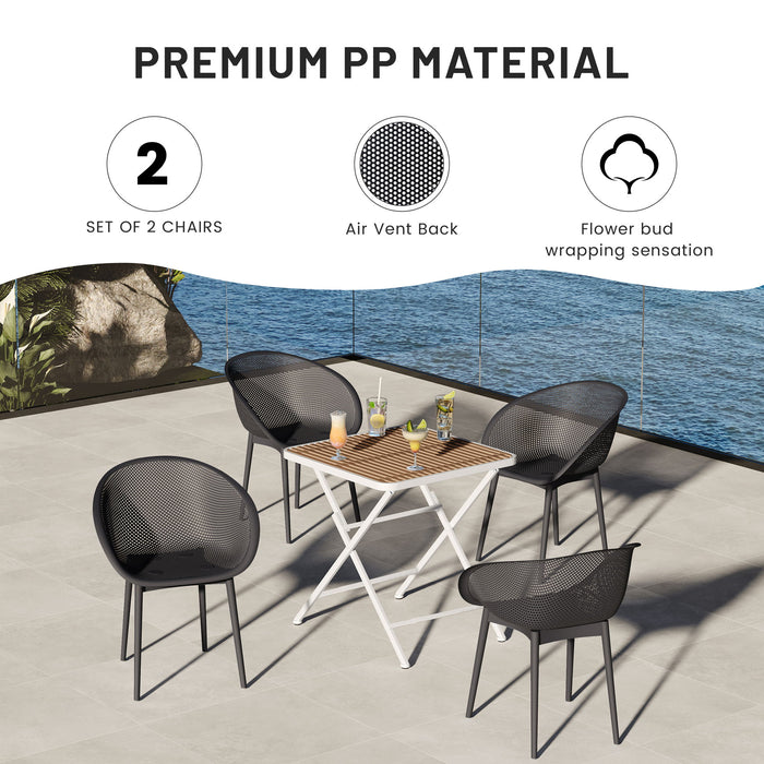 2 Piece Durable Single Chair With Hollow Out Design