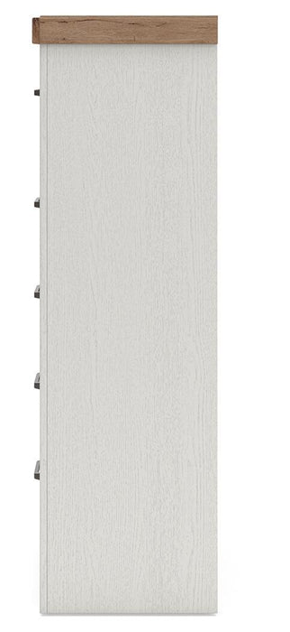 Savonport - Five Drawer Chest - White / Brown