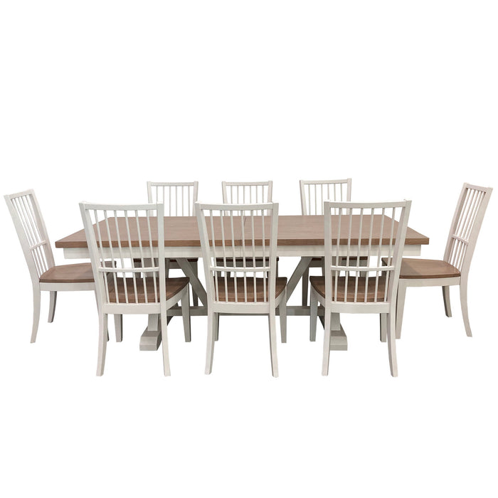 Americana Modern Dining - Trestle Dining Table With Extensions - Cotton