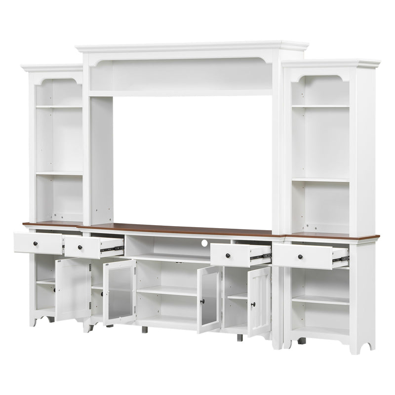 Extra Large TV Stand, Entertainment Center With Storage Cabinets
