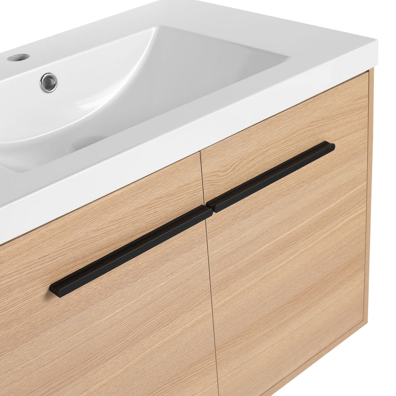 Bathroom Vanity Set With Resin Countertop Sink, 2 Doors
