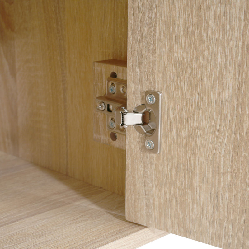 4 Door TV Cabinet, 2 Storage Spaces, Adjustable Shelves