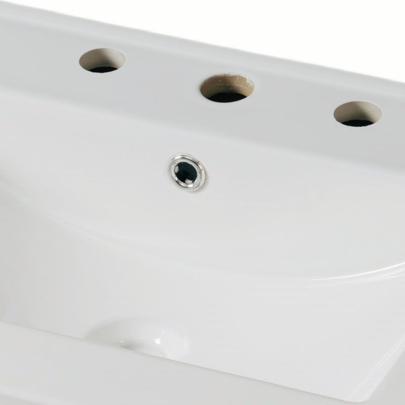Bathroom Vanity With Ceramic Sink, Adjustable & Open Shelf