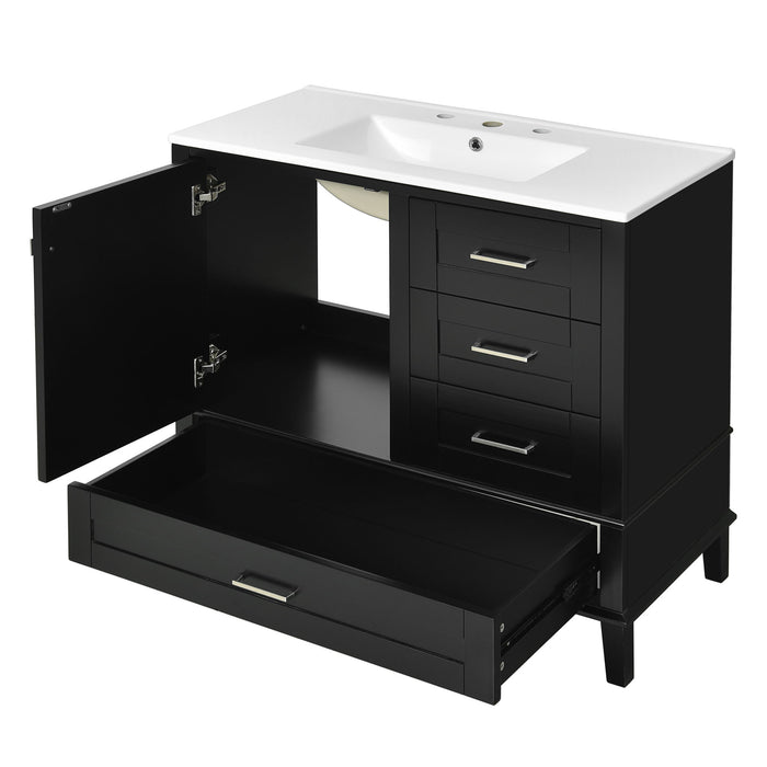 Bathroom Vanity, Modern Bathroom Cabinet With Sink Combo Set, Bathroom Storage Cabinet With A Soft Closing Door And 3 Drawers, Solid Wood Frame