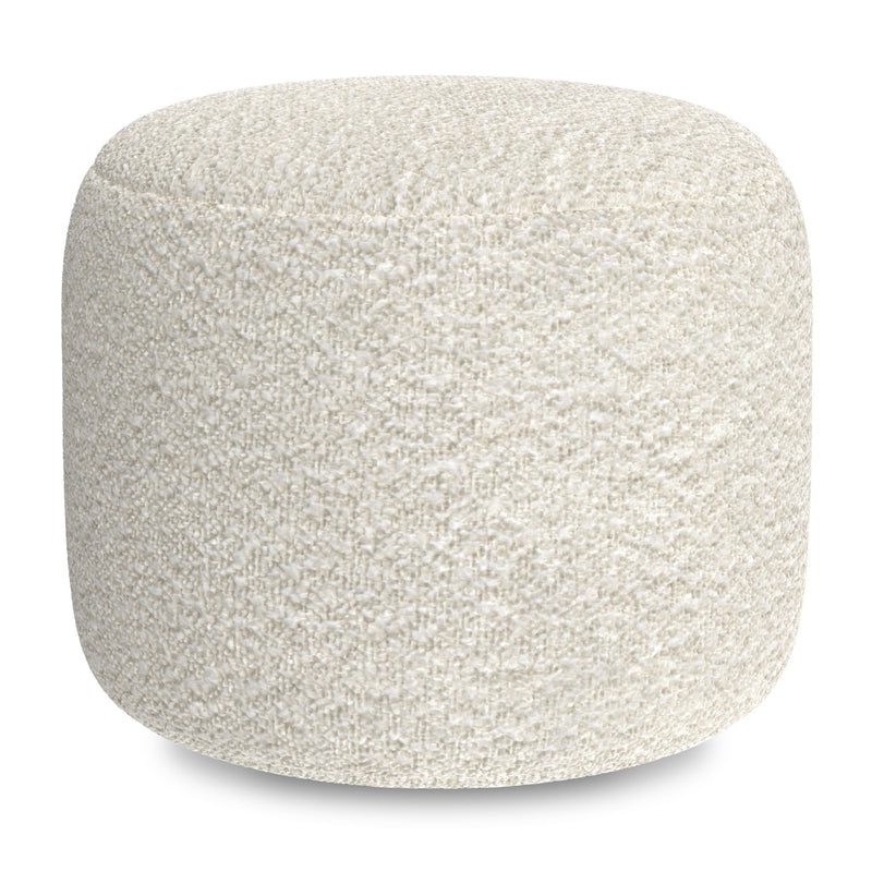 Chantal - Round Pouf - White