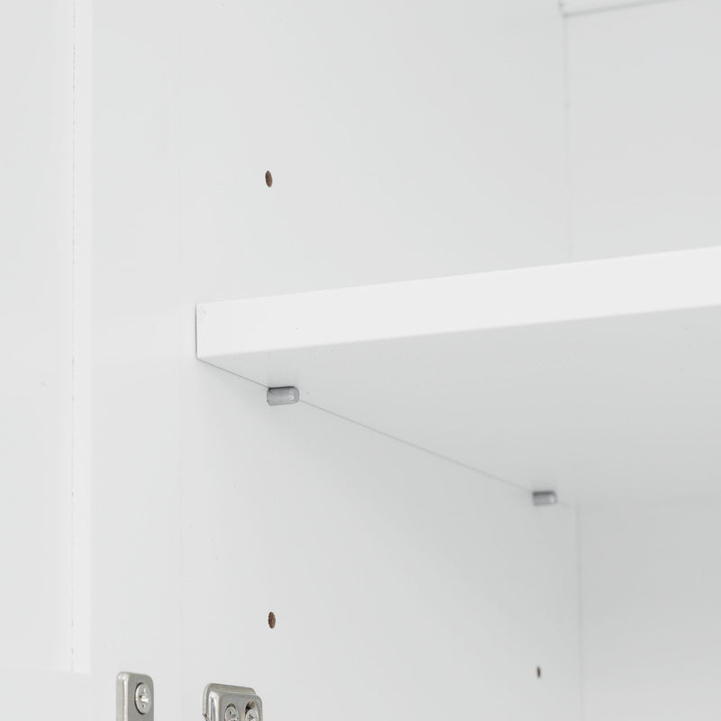 Bathroom Vanity With 2 Damping Hinge Doors, 3 Drawers, Adjustable Shelves - White