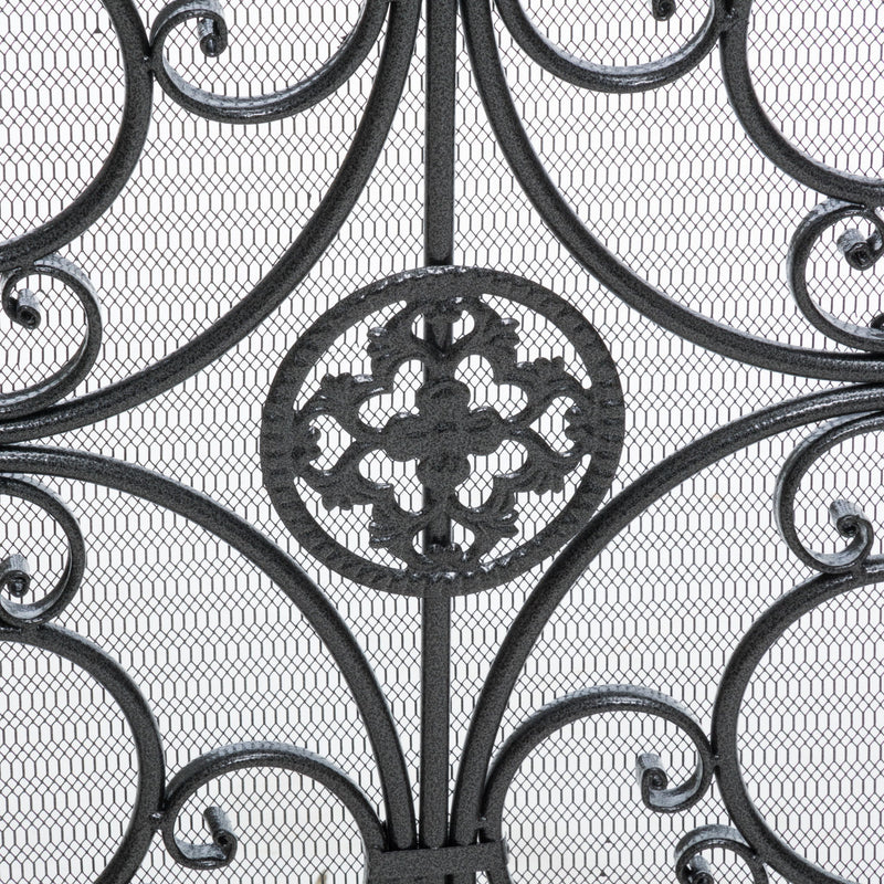 Darcie - Wrought Fireplace Screen, Ornate Design