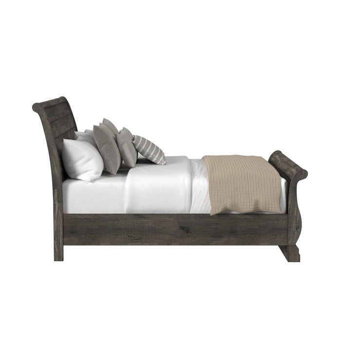 Park Ridge Sleigh Storage Bed in Charcoal