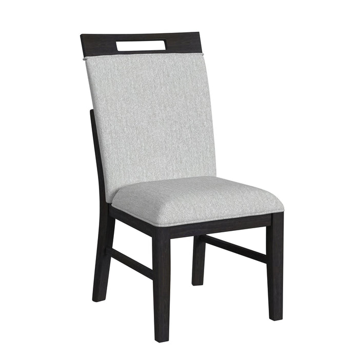 Transcend Dining Side Chair with Light Grey Fabric in Charcoal (2 Per Carton)