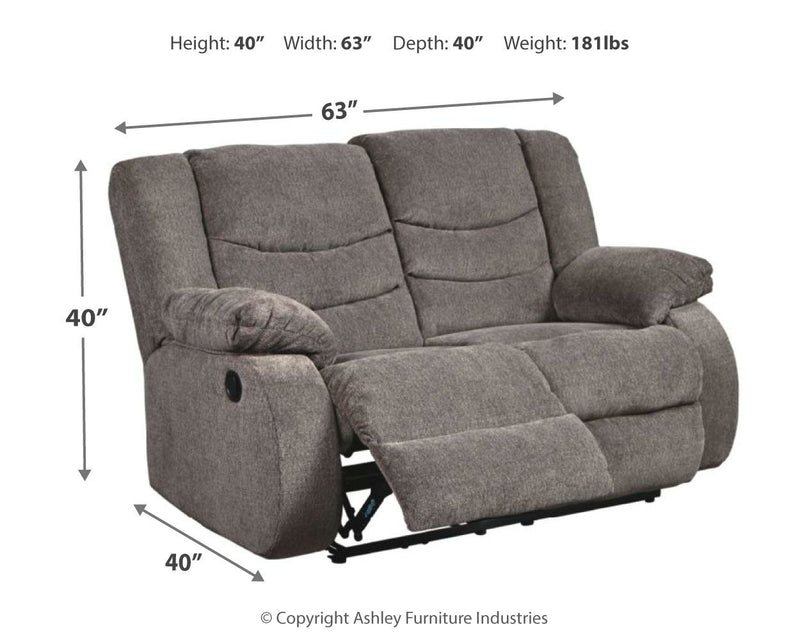 Tulen - Reclining Loveseat - Gray