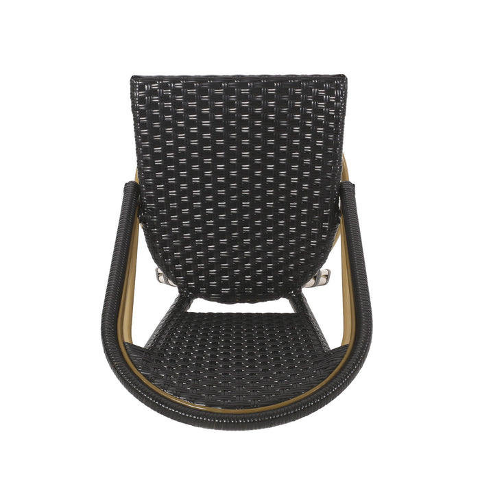 Outdoor Rattan And Aluminum French Barstools (Set of 2)