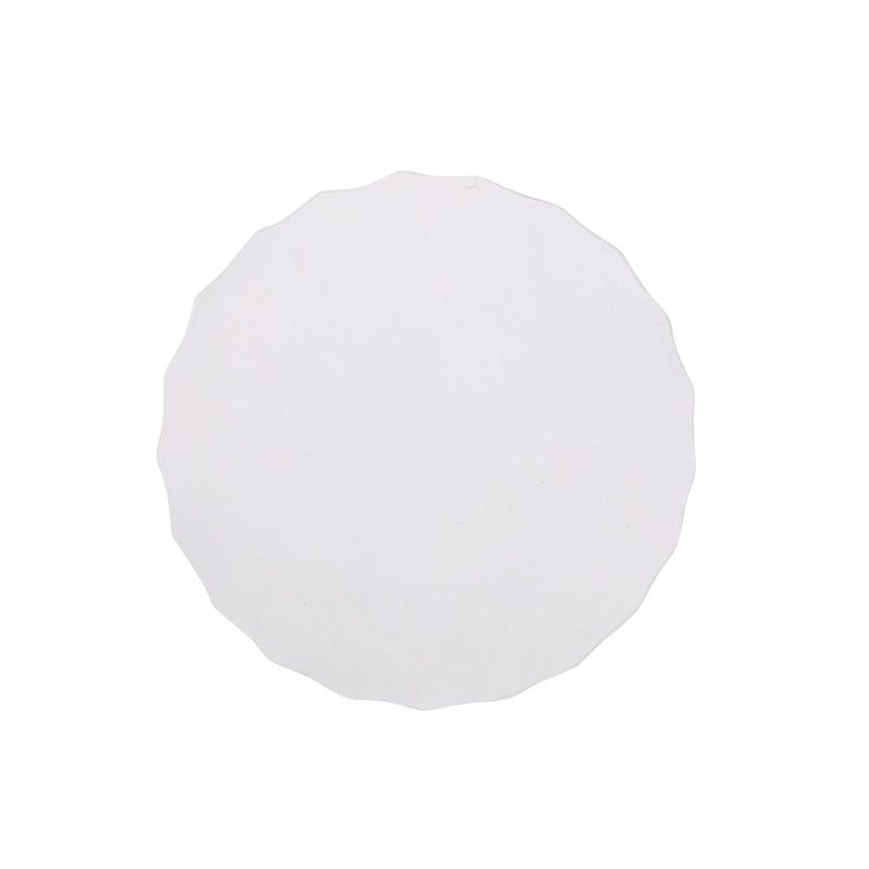 Outdoor End Table With Scallop Edge - Antique White