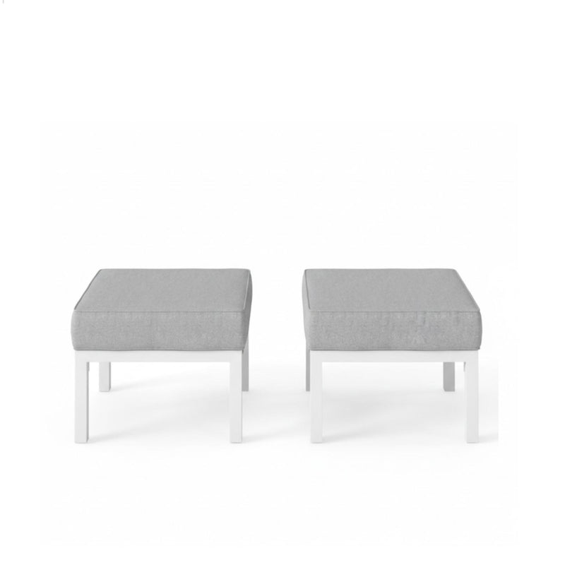 Patio Ottomans With Cushions, All-Weather Footrests (Set of 2)