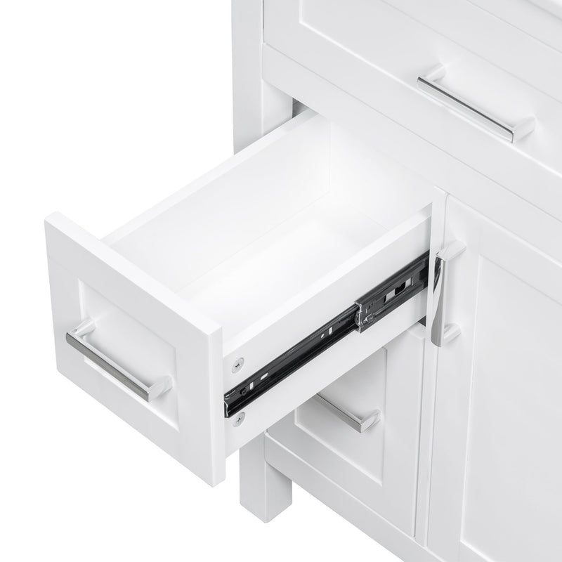 Modern Bathroom Vanity With Sink, Flip Drawer & 2 Drawers, Soft Close Hinges, Adjustable Shelf