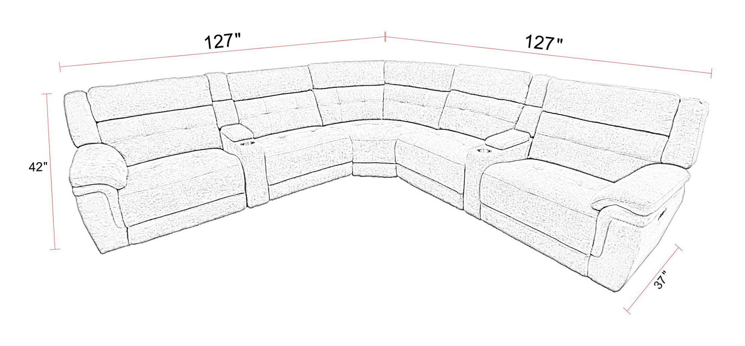 Richland - Modular Power Reclining Sectional With Power Adjustable Headrests