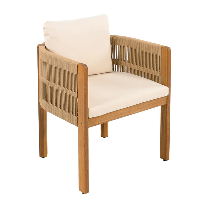 Outdoor Dining Set & Table And Rope Chairs